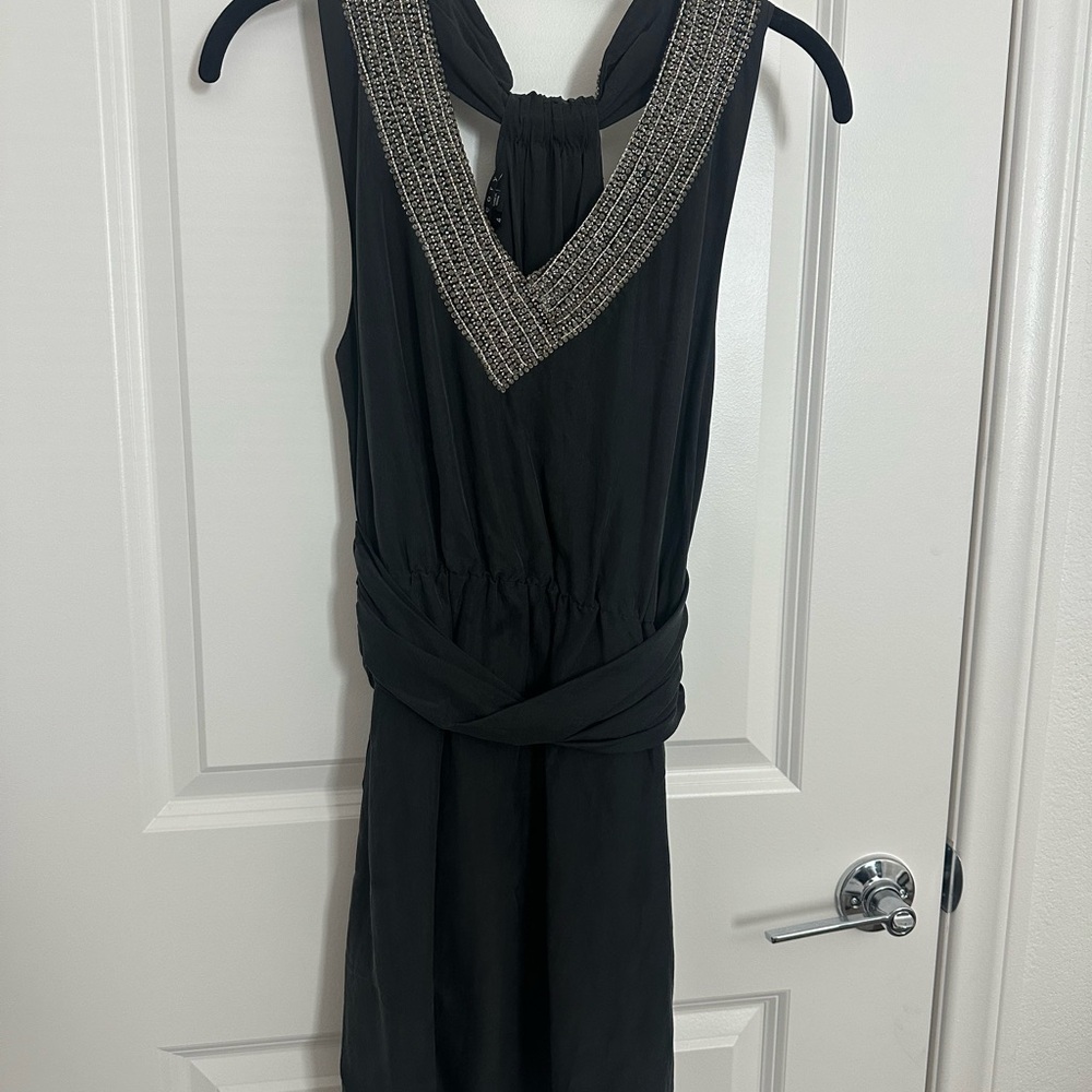 Theory Black Sheath Halter Dress